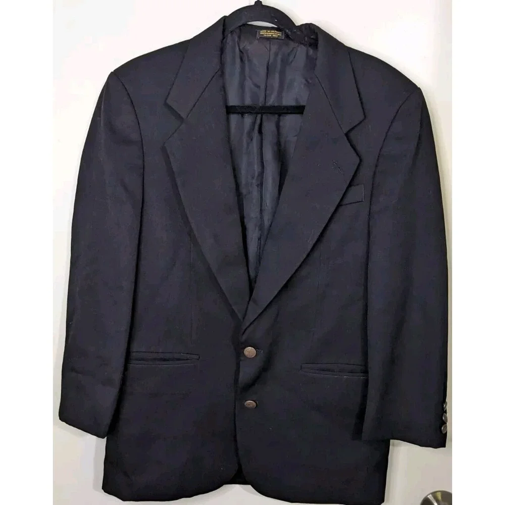 Oscar‎ De La Renta Mens Black Suit Jacket Size 36 S 202